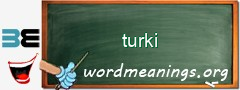 WordMeaning blackboard for turki